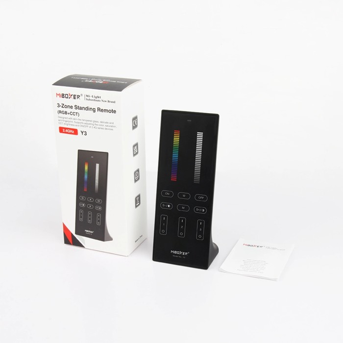 ΚΑΘΕΤΟ ΤΗΛΕΧΕΙΡΙΣΤΗΡΙΟ LED RGB+CCT 2.4GHZ ACA A-Y3-B ΜΑΥΡΟ IP20