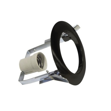 ΣΠΟΤ ΧΩΝΕΥΤΟ ΣΤΡΟΓΓΥΛΟ ΑΤΣΑΛΙ ΑΜΜΩΔΕΣ ΜΑΥΡΟ ΣΥΜΒΑΤΙΚΟ 1xE27  IP20 Φ128x120mm