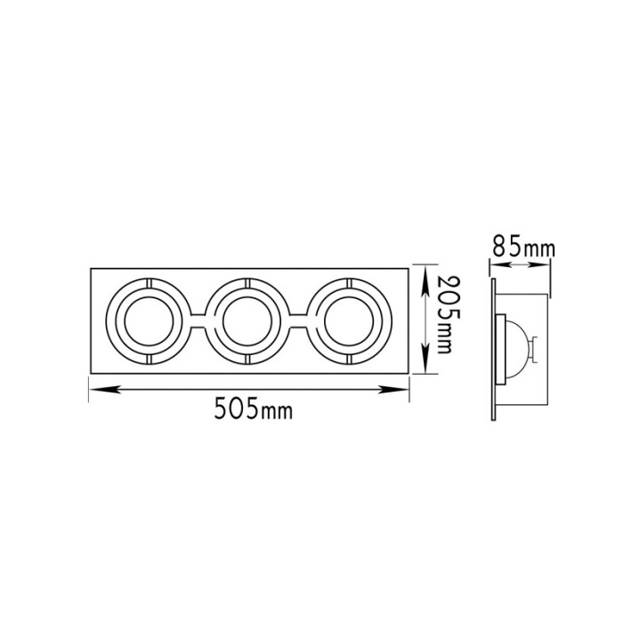 ΚΟΝΣΟΛΑ ΕΣΩΤΕΡΙΚΟΥ ΧΩΡΟΥ ΧΩΝΕΥΤΗ ΚΙΝΗΤΗ ΑΤΣΑΛΙ ΓΚΡΙ ΣΥΜΒΑΤΙΚΟ 1xG53  IP20 85x505x205mm