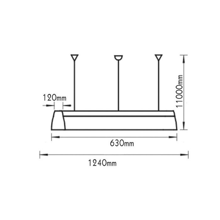 Ceiling lamp 2Χ18W with aluminium frame NM