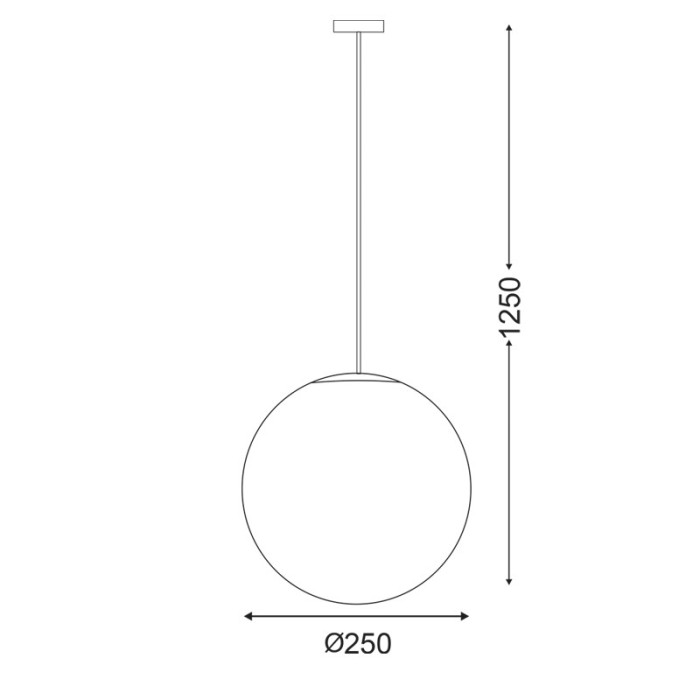 HANG LIGHT PMM Φ250 PMM OPAL BLACK CABLE - ROZET