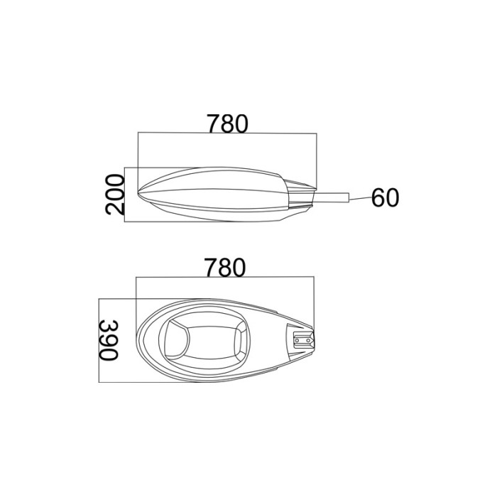 ΦΩΤΙΣΤΙΚΟ ΟΔΙΚΟΥ ΚΕΝΟ ΑΛΟΥΜΙΝΙΟ ΑΝΘΡΑΚΙ ΣΥΜΒΑΤΙΚΟ 1xΕ40 IP65 390x780x200mm