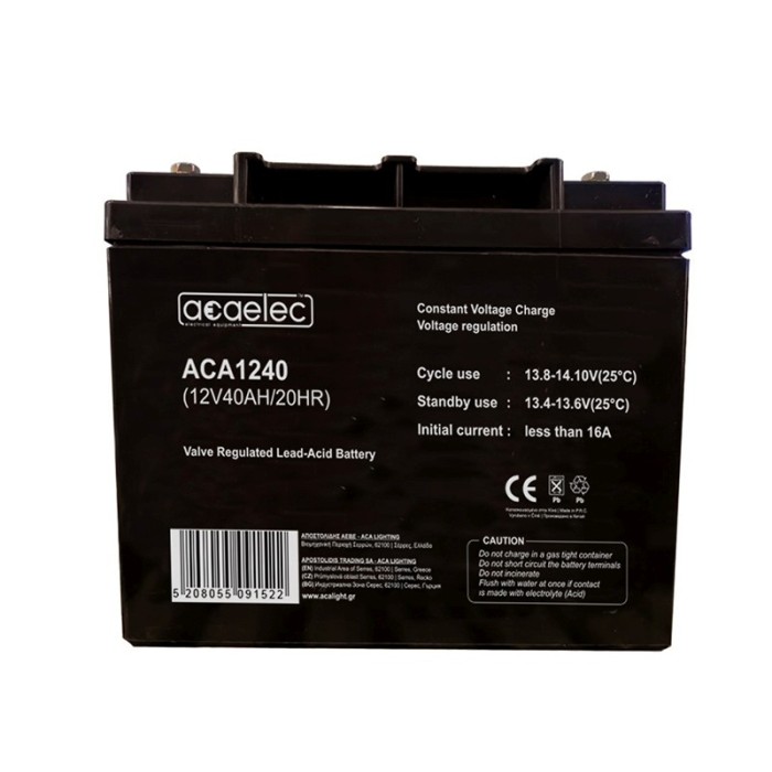 BATTERY AGM VRLA 12V 40AH/20HR (M6 terminal)