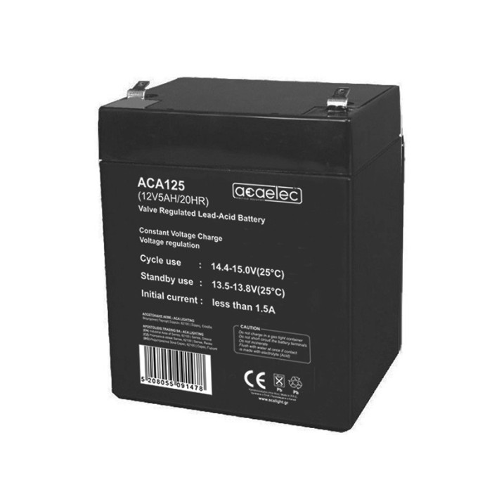 BATTERY AGM VRLA 12V 5AH/20HR (F1 terminal)