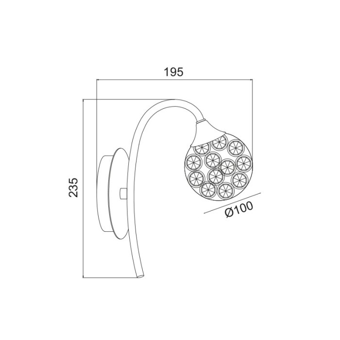 NETTO ΦΩΤΙΣΤΙΚΟ ΕΠΙΤΟΙΧΟ ΧΡΩΜΙΟ ΜΕΤΑΛΛΙΚΟ ΣΥΜΒΑΤΙΚΟ 1ΧG9 IP20 195Χ235mm
