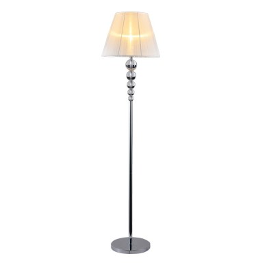 FLOOR LAMP GLASS+SILVER SHADE1ΧΕ27 OLIVIA