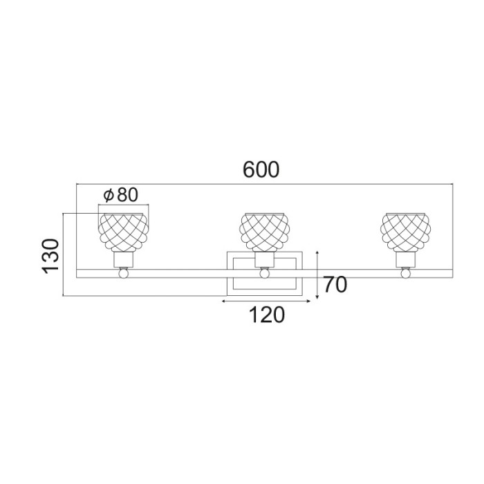 NETTO ΦΩΤΙΣΤΙΚΟ ΕΠΙΤΟΙΧΟ ΧΡΩΜΙΟ ΜΕΤΑΛΛΙΚΟ ΣΥΜΒΑΤΙΚΟ 3ΧG9 IP20 600Χ130mm