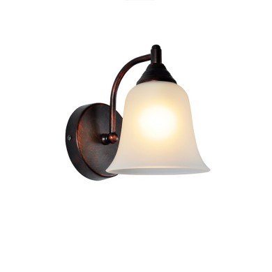 WALL LAMP BLACK - COPPER WITH SANDSTONE GLASS 1X27 MOBY