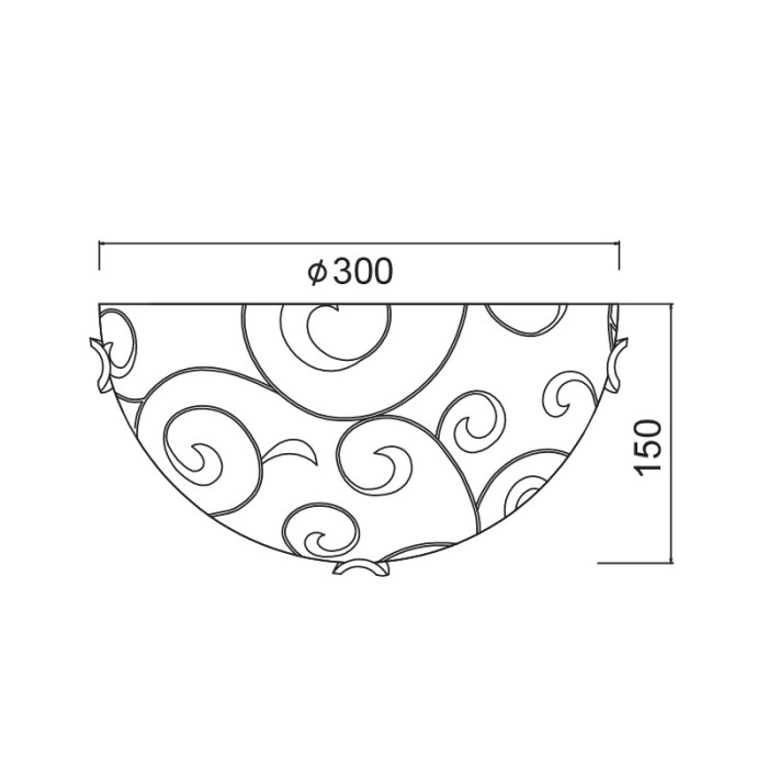 NETTO CEILING GLASS+CRYSTAL D30CM 2ΧΕ27 CHAPLIN