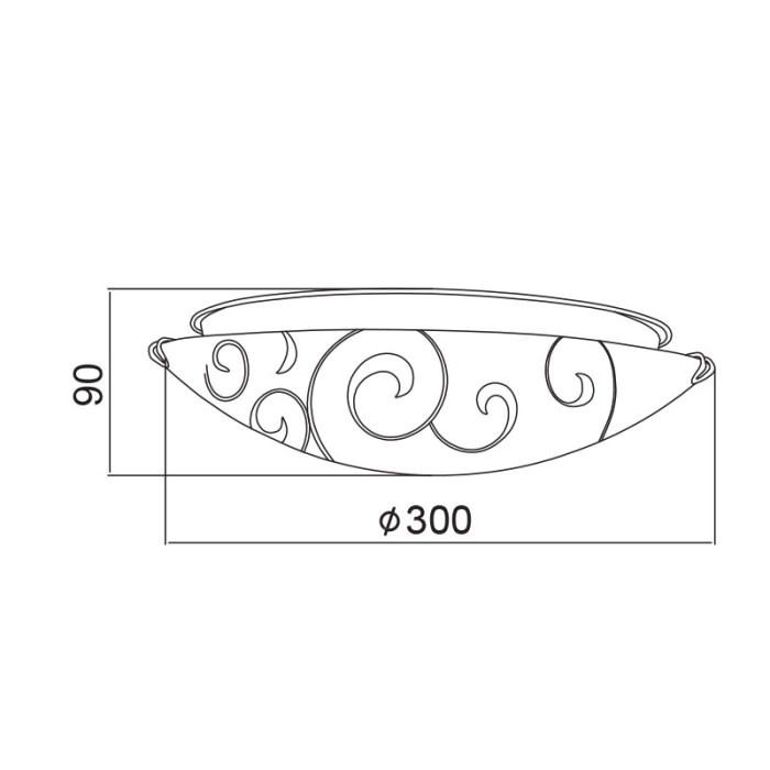 CEILING LAMP D30CM 2XE27 GLASS CHAPLIN