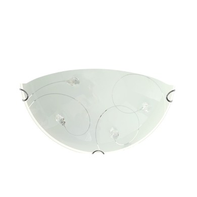 CEILING GLASS+CRYSTAL D30CM 2ΧΕ27 ANYA