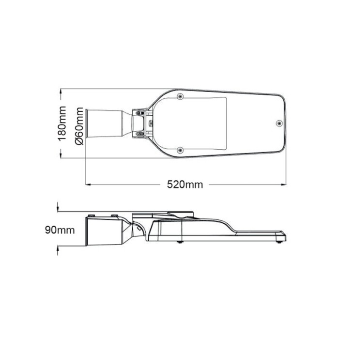 LED ΦΩΤΙΣΤΙΚΟ ΔΡΟΜΟΥ 230V AC 50W 7000LM 4000K 150⁰x75⁰ CLASS II IP66 10kV IP66