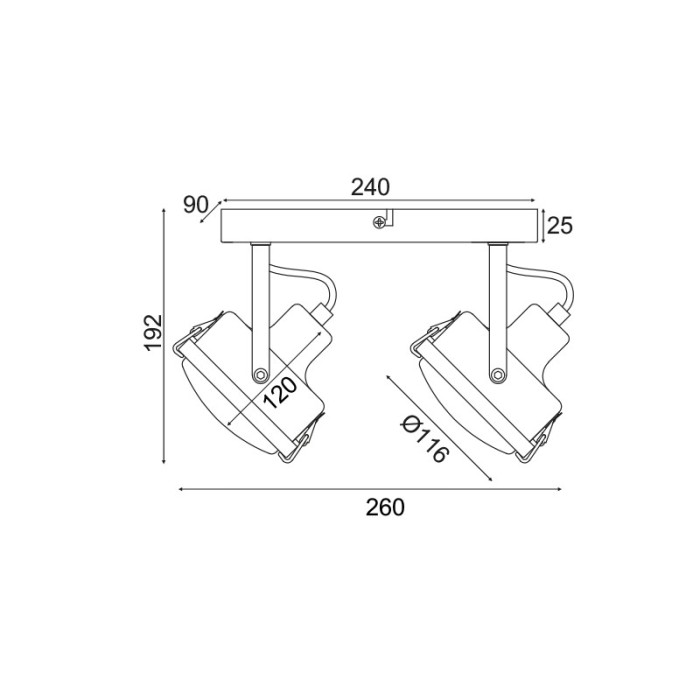 NETTO WALL MOUNTED LIGHTING 2ΧGU10 GREY METALLIC 31X12X19CM MORFEAS
