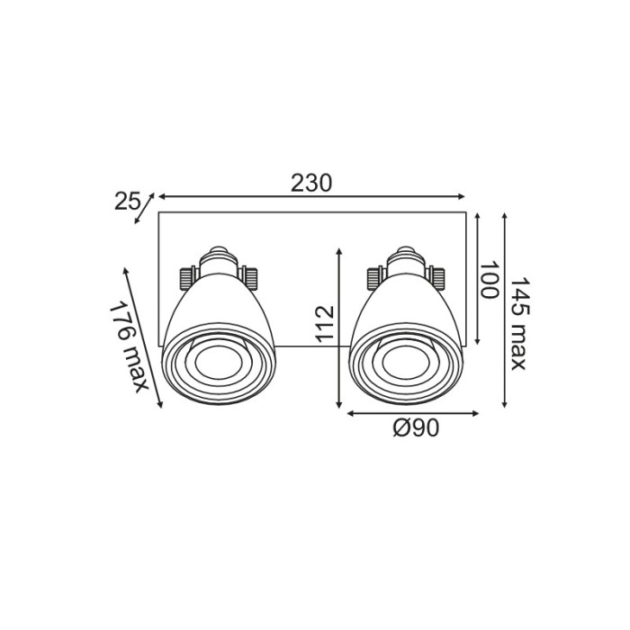 NETTO ΦΩΤΙΣΤΙΚΟ ΟΡΟΦΗΣ ΜΩΣΑΙΚΟ ΣΥΜΒΑΤΙΚΟ 2ΧGU10 IP20 230Χ145mm