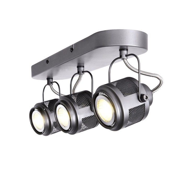 NETTO WALL MOUNTED LIGHTING 3ΧGU10 GREY METALLIC 43Χ10Χ16CM KRYPTON