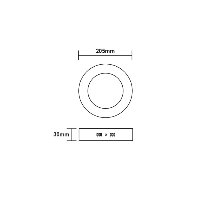 LED SLIM PANEL WHITE ROUND CEIL.18W 4000K 1730LM Φ209 230V AC Ra80