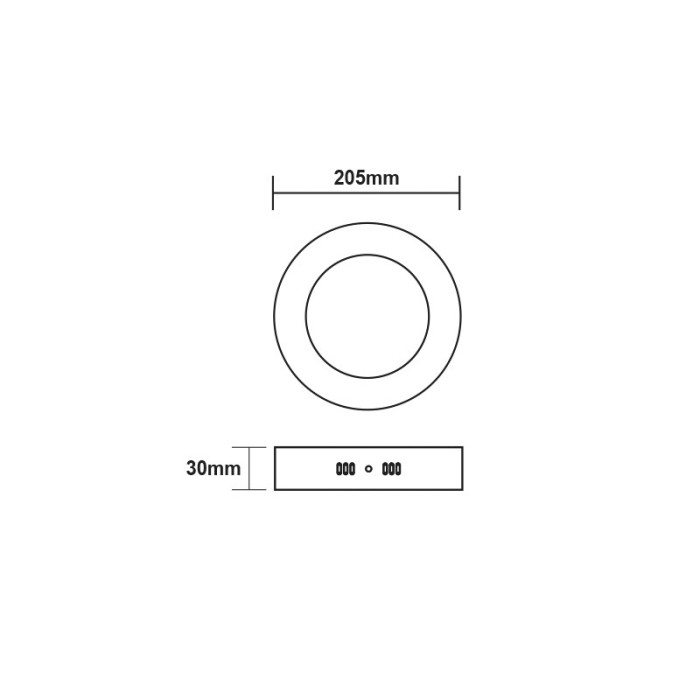 LED SLIM PANEL NM ROUND CEIL.18W 6500K 1750LM Φ209 230V AC Ra80