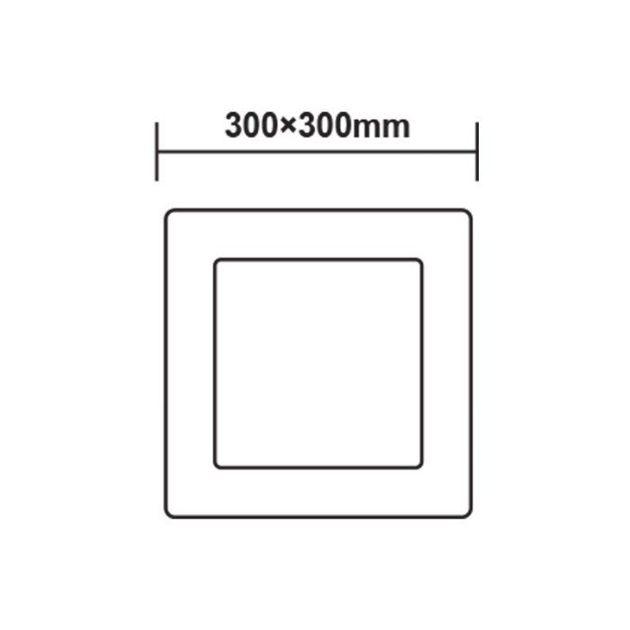 LED SLIM PANEL WHITE SQUARE CEIL.24W 3000K 2200LM Φ288 230V AC Ra80