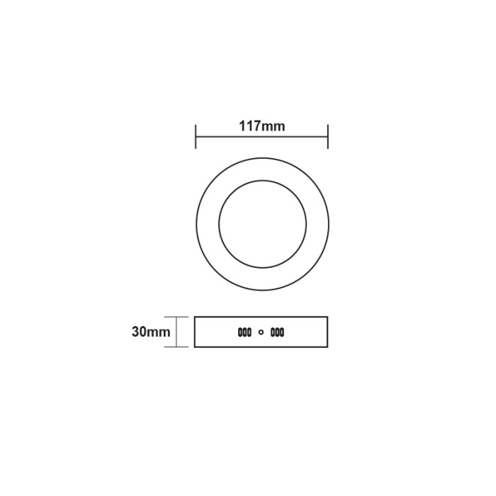 LED SLIM PANEL WHITE ROUND CEIL. 6W 4000K 470LM Φ117 230V AC Ra80