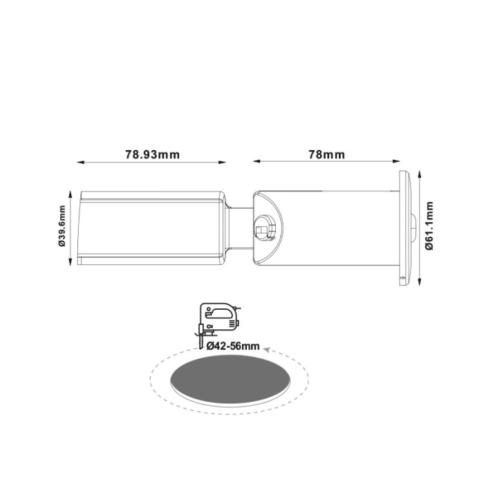 NON-MAINTAINED EMERGENCY LED LUMINAIRE 1W 3HRS 135LM 160˚ 6000K 230V WITH TEST BUTTON, GREEN INDICAT