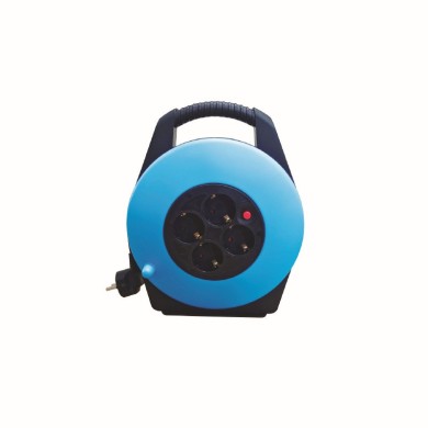 CABLE REEL PLASTIC CLOSED TYPE 4 SCHUKO SOCKETS CHILD PROT. & THERMAL CUT H05VV-F 3x1.5mm2 IP20 10m