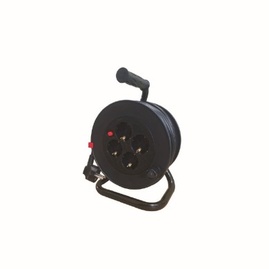 CABLE REEL PLASTIC OPEN TYPE 4 SCHUKO SOCKETS CHILD PROT. & THERMAL CUT H05VV-F 3x1.5mm2 IP20 15m