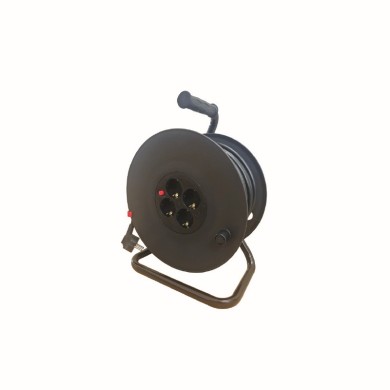 CABLE REEL PLASTIC OPEN TYPE 4 SCHUKO SOCKETS CHILD PROT. & THERMAL CUT H05VV-F 3x2.5mm2 IP20 25m