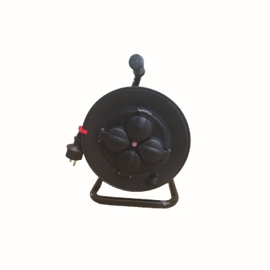 CABLE REEL PLASTIC OPEN TYPE 4 SCHUKO SOCKETS CHILD PROT. & THERMAL CUT H05RR-F 3x1.5mm2 IP44 50m