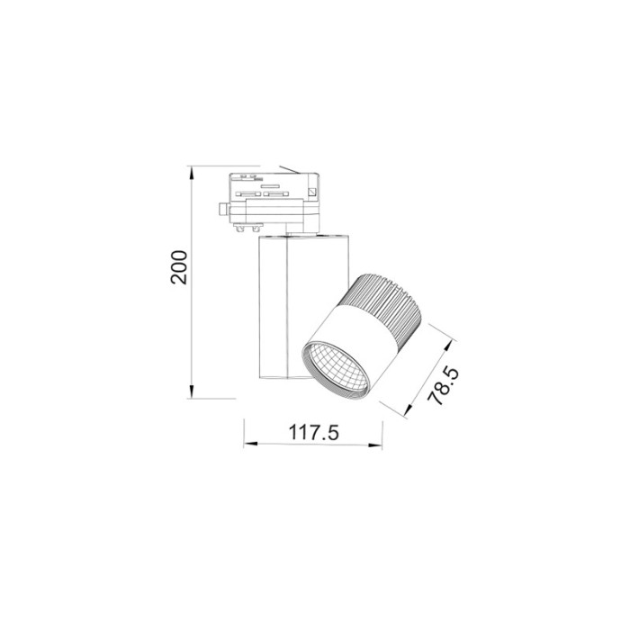 GREY LED COB ΦΩΤΙΣΤΙΚΟ ΡΑΓΑΣ 15W 4000K 2ΣΥΡΜΑΤΑ 36° 1150LM 230V AC Ra80