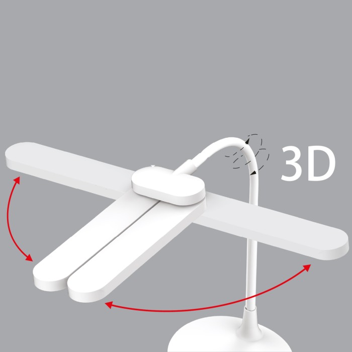 DESK LAMP BLACK ABS+ SILICONE LED SMD 8W 300LM  CCT 3000K-3800K-5700K IP20
