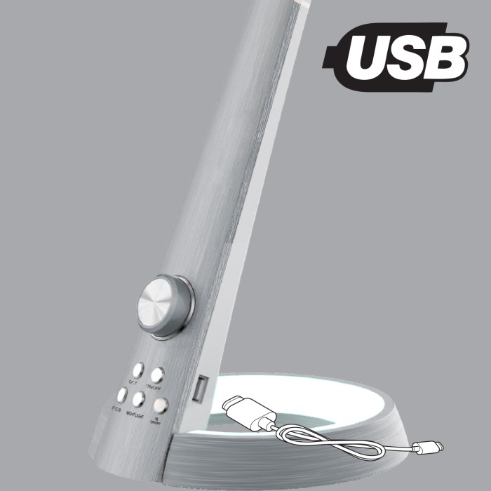 DESK LAMP BLACK ABS LED SMD 8W 450LM CCT 3000K-4300K-6000K IP20
