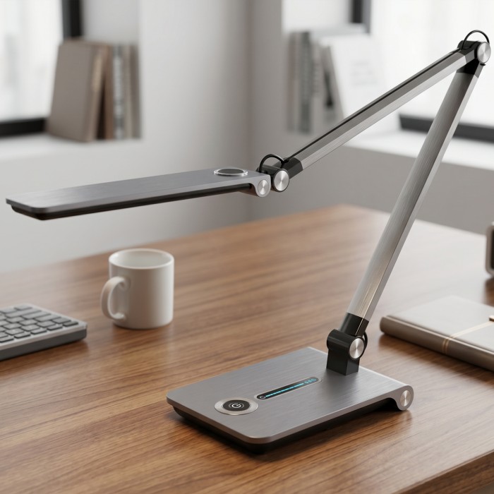 DESK LAMP METALLIC GREY ALUMINUM + ABS LED SMD 9W 600LM CCT 3000K-4000K-5700K IP20
