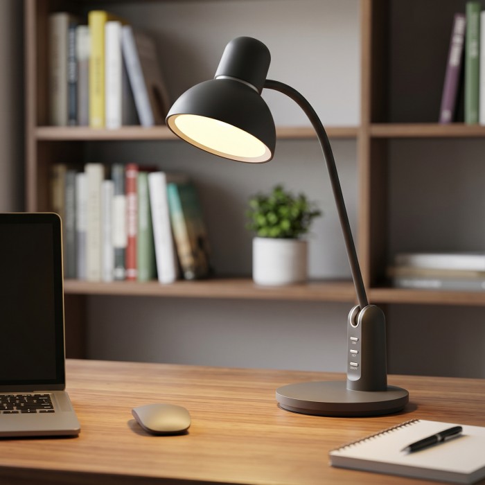 DESK LAMP BLACK ALUMINUM + ABS  LED SMD 8W 400LM CCT 3000K-3800K-5700K IP20
