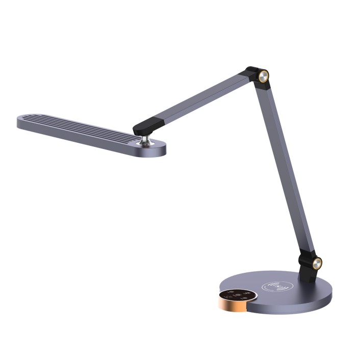 DESK LAMP GREY ALUMINUM + ABS LED SMD 10W WIRELESS CHARCHING    CCT 3000K-4000K-5700K IP20
