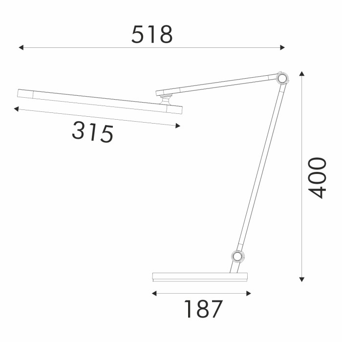 DESK LAMP GREY ALUMINUM + ABS LED SMD 10W  500LM CCT 3000K-4000K-5700K IP20

