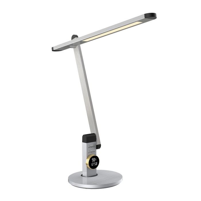 DESK LAMP SILVER ALUMINUM + ABS LED SMD 12W 560LM CCT 3000K-3800K-5700K IP20
