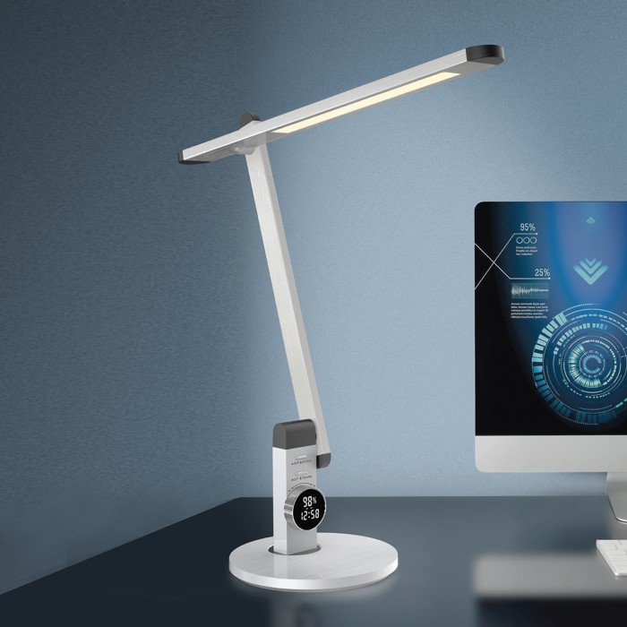 DESK LAMP SILVER ALUMINUM + ABS LED SMD 12W 560LM CCT 3000K-3800K-5700K IP20
