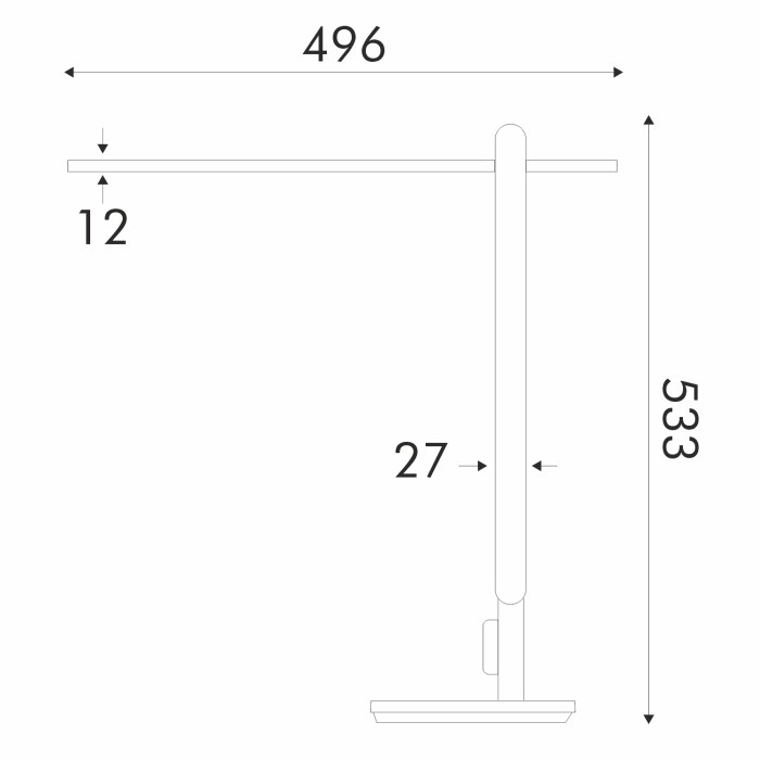DESK LAMP SILVER ALUMINUM + ABS LED SMD 12W 560LM CCT 3000K-3800K-5700K IP20
