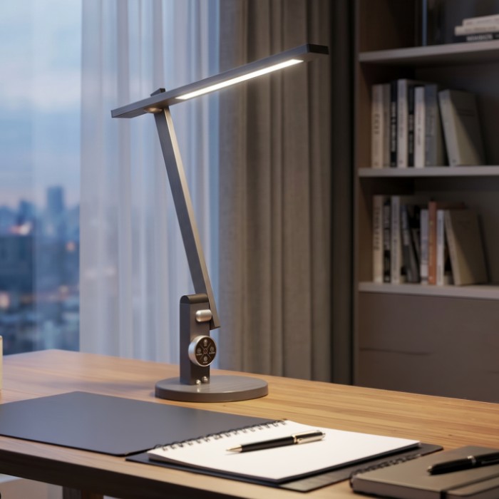 DESK LAMP METALLIC GREY ALUMINUM + ABS LED SMD 12W 500LM CCT 3000K-3800K-5700K IP20
