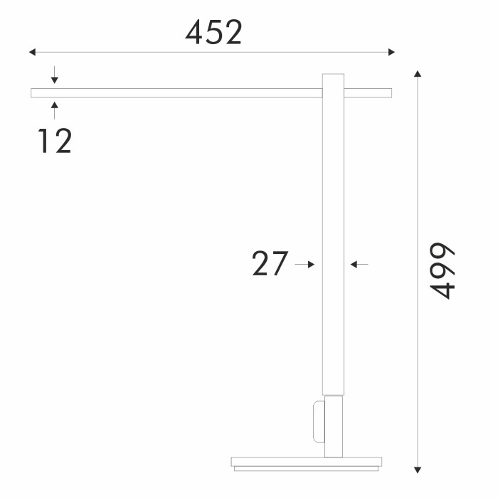 DESK LAMP SILVER ALUMINUM + ABS LED SMD 12W 500LM  CCT 3000K-3800K-5700K IP20
