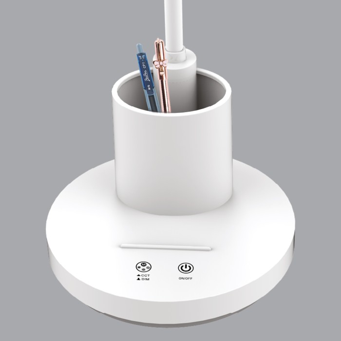 DESK LAMP WHITE  ABS+ SILICONE LED SMD 8W 300LM  CCT 3000K-3800K-5700K IP20
