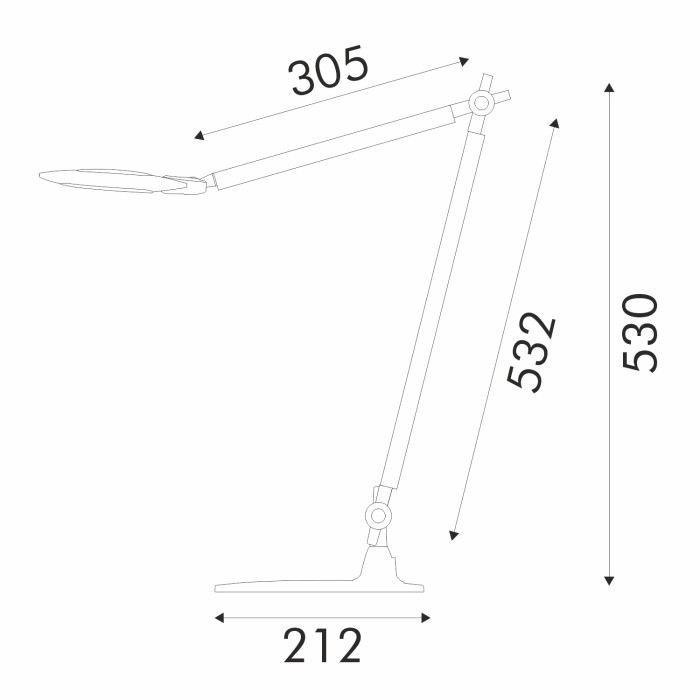 DESK LAMP BLACK ABS LED SMD 9W  500LM CCT 2800K-6500K IP20
