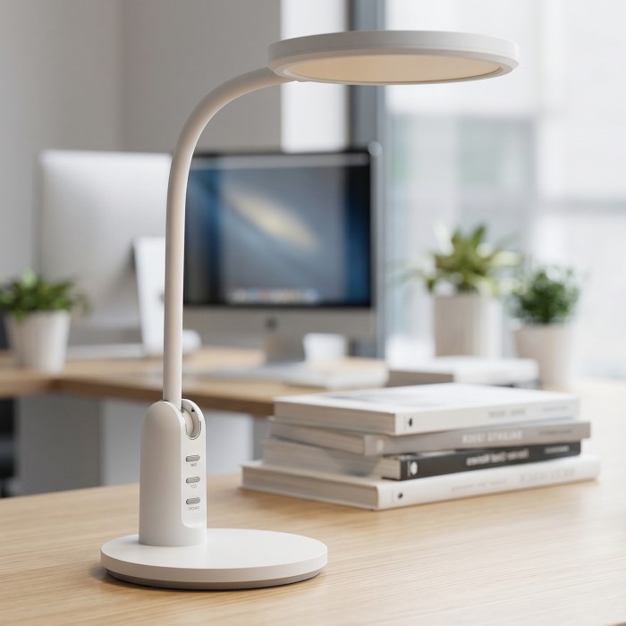 DESK LAMP WHITE ABS LED SMD 10W 400LM CCT 3000K-3800K-5700K  IP20

