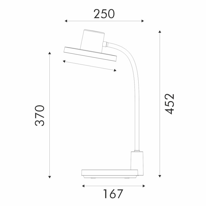DESK LAMP BLACK  ABS + SILICONE LED SMD 10W CCT 3000K-3800K-5700K IP20
