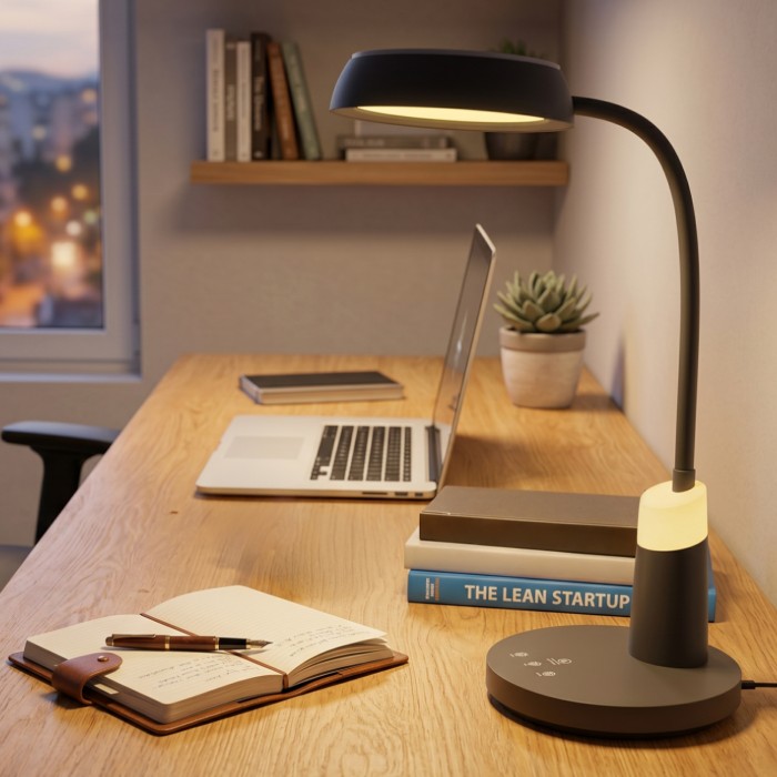 DESK LAMP WHITE ABS+ SILICONE LED SMD 10W 500LM  CCT 3000K-3800K-5700K IP20

