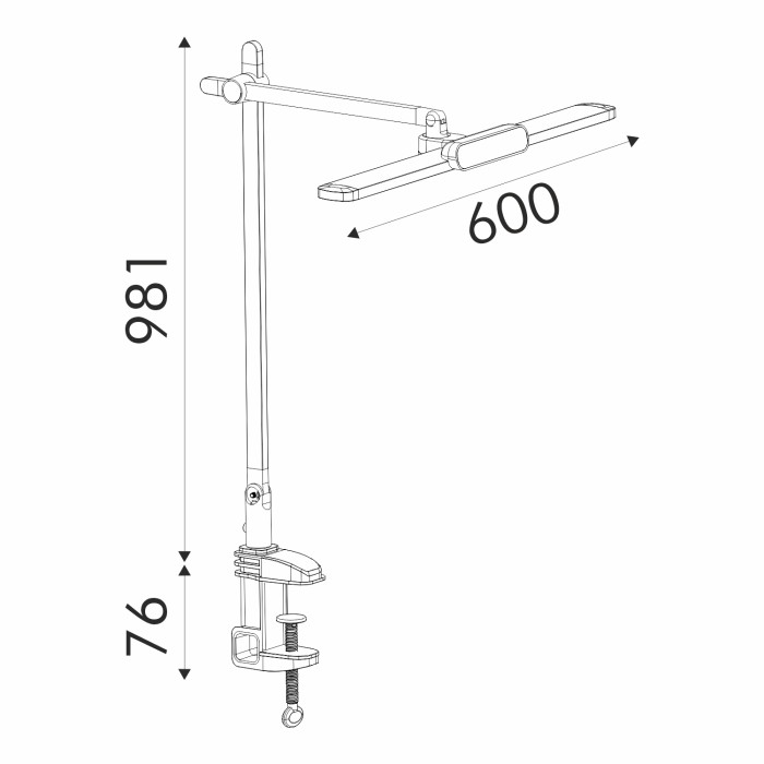 DESK LAMP METALLIC GREY ALUMINUM + ABS LED SMD 12W 600LM CCT 3000K-3800K-5700K IP20
