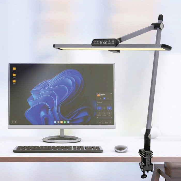 DESK LAMP SILVER ALUMINUM + ABS LED SMD 12W 600LM CCT 3000K-3800K-5700K IP20
