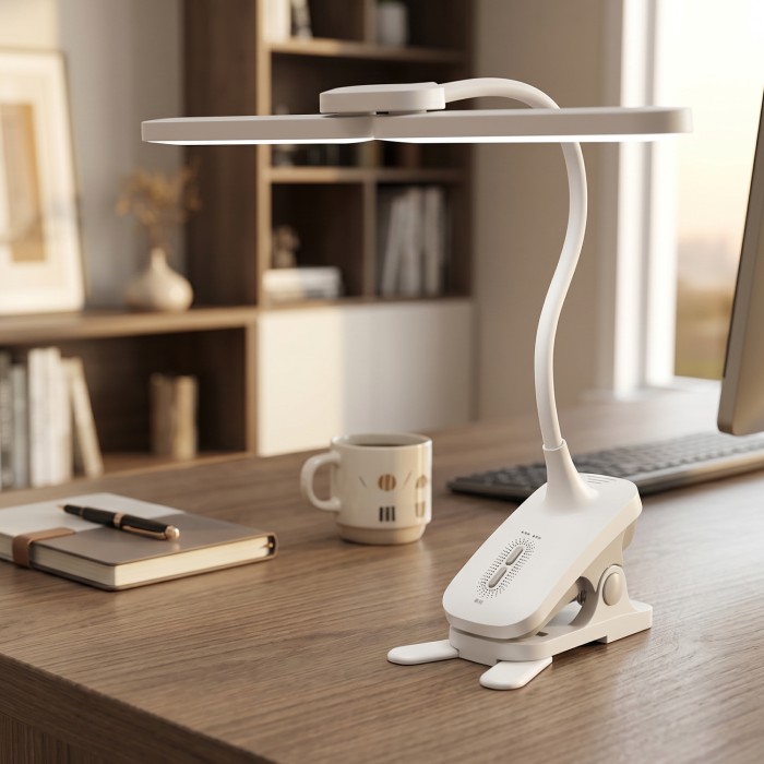 DESK LAMP WHITE ABS LED SMD 6W  360LM CCT 3000K-4300K-6300K IP20
