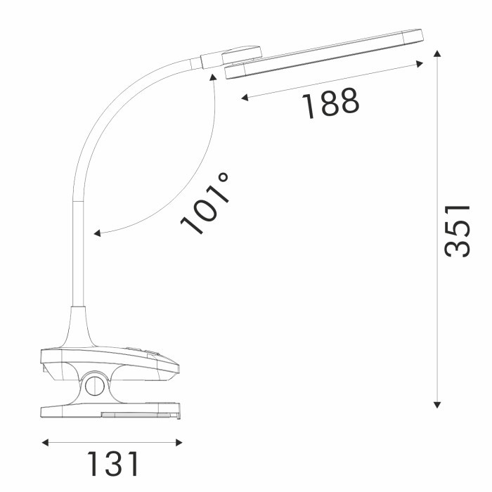 DESK LAMP WHITE ABS LED SMD 6W  360LM CCT 3000K-4300K-6300K IP20
