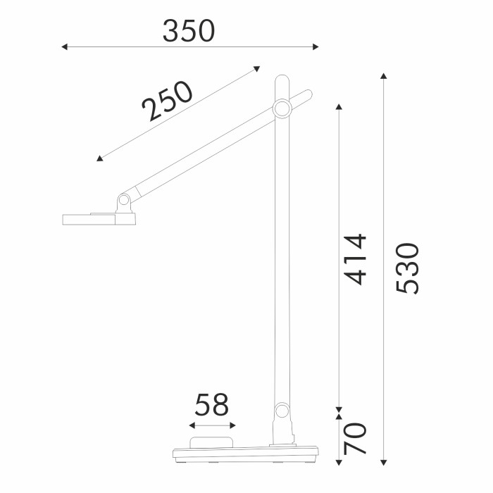 DESK LAMP SILVER ALUMINUM + ABS LED SMD 12W 600LM CCT 3000K-3800K-5700K IP20
